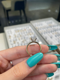 For bee 14k solid yellow gold 3.11ct E/VVS2 emerald with 0.117ct side stones(ready to ship)
