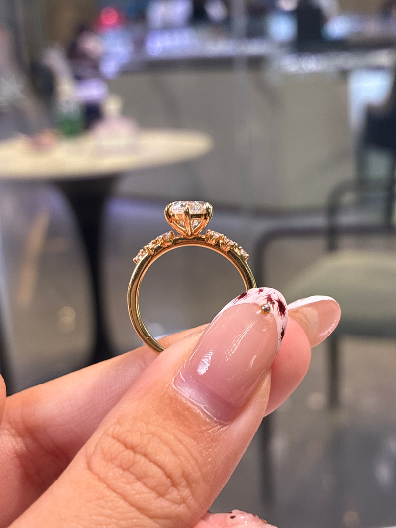 Deposit for yvngsoul customize 14k 2ct marquis cut diamond ring with 0.20ct sidestones
