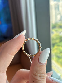 For Jennifer 14K solid yellow gold with 0.415ct marquise bubble band(ready to ship)