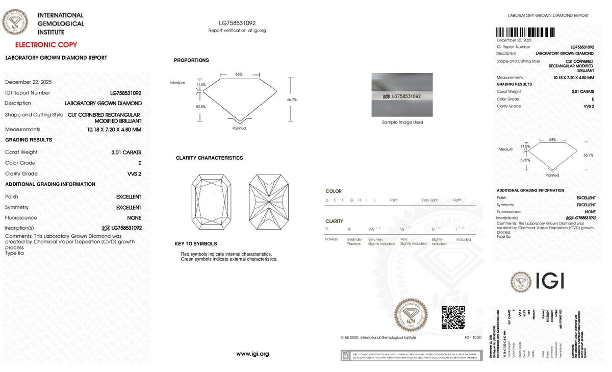 For Aaron 3ct E/vvs2 radiant cut loose diamond