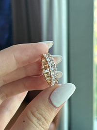 50% Deposit for Stephanie M 14k solid yellow gold with 4.125ct radiant cut full eternity band DE VS VVS(customize)