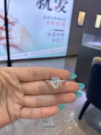 Deposit For Onetaxlady 1.5 carat pear cut D VVS2 with marquise side stones 14k white gold