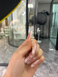 Deposit for Brandon Vanessa, 14k yellow gold, 3.36ct main stone and 0.428ct side stone, E/VVS2