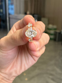 Wedding Set For Olivia Pope🌼 Oval Shape Bubble Band Solitaire Ring//18K Solid yellow gold//3.090ct Oval shape center stone//D/VVSW//22 stones for total 0.464ct// Marquise Cut Full Eternity Band Ring//18K Solid yellow gold//11 stones for total 1.730ct US6