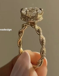 Remaining Balance for Albita, 3ct round E/VVS2, 14k yellow gold, 2.4-2.6mm band