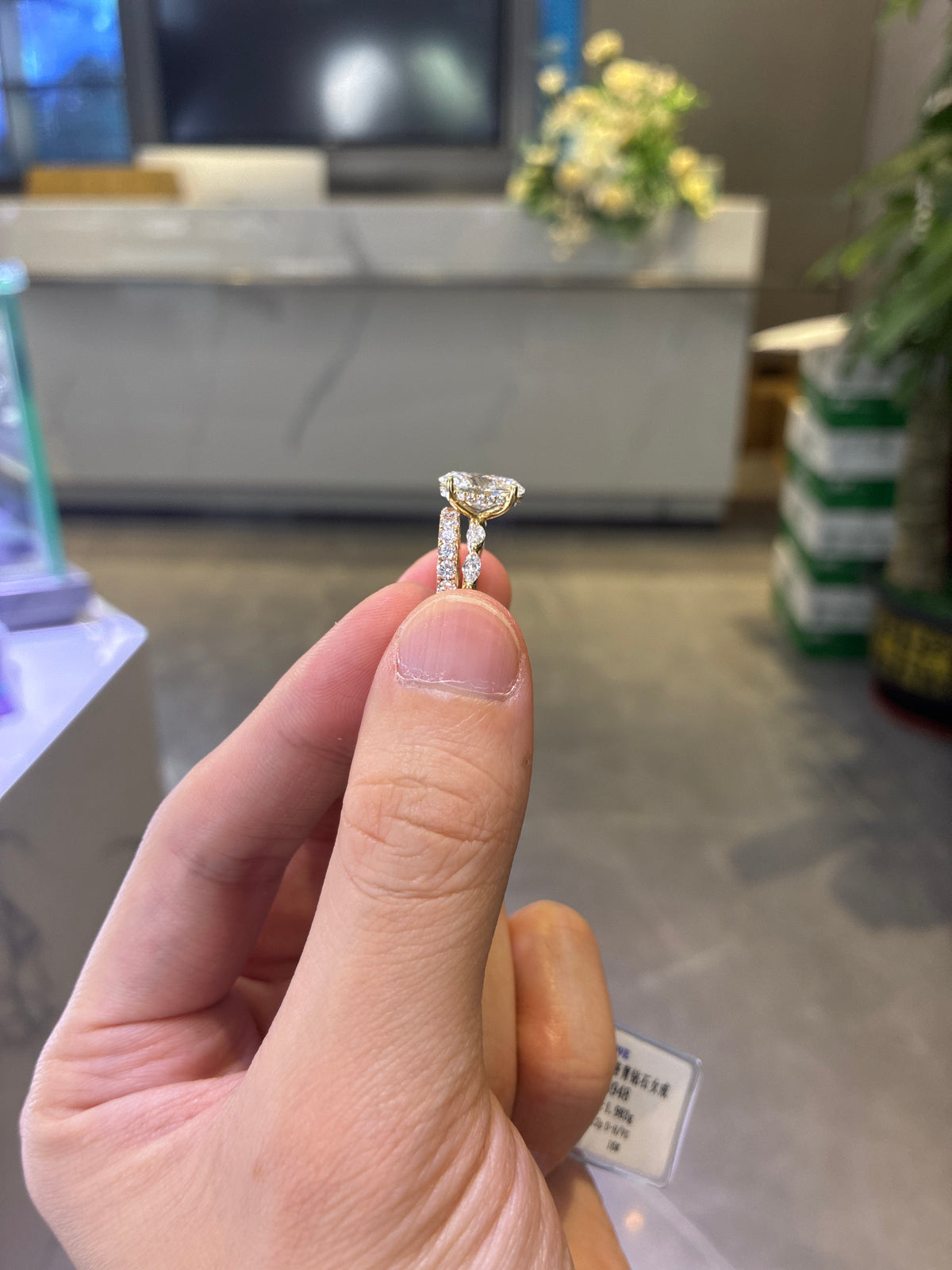 For pizzabagel 18K wedding set D/VVS2 2.56ct D-E/VS-VVS band ring both in size 6