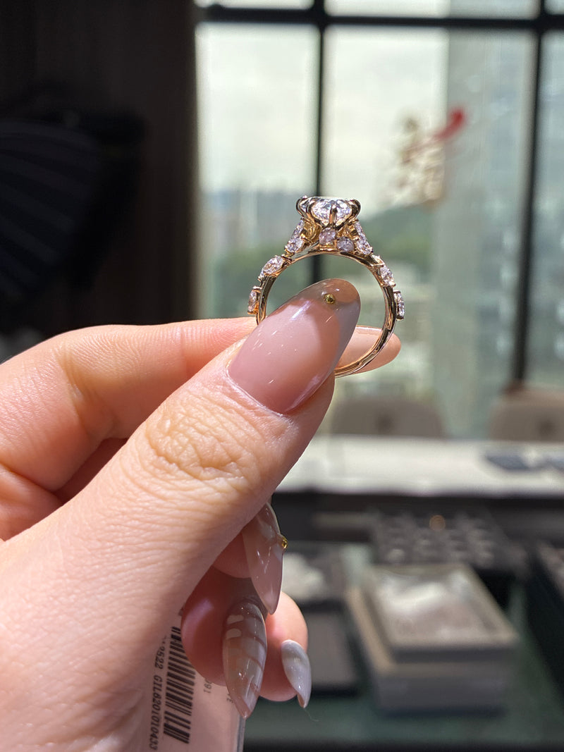 For sophie deposit 14k E/vs1 3ct marquis cut side stone 0.93ct customize
