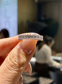 For Dania, Baguette Half Eternity Band in 18K White Gold