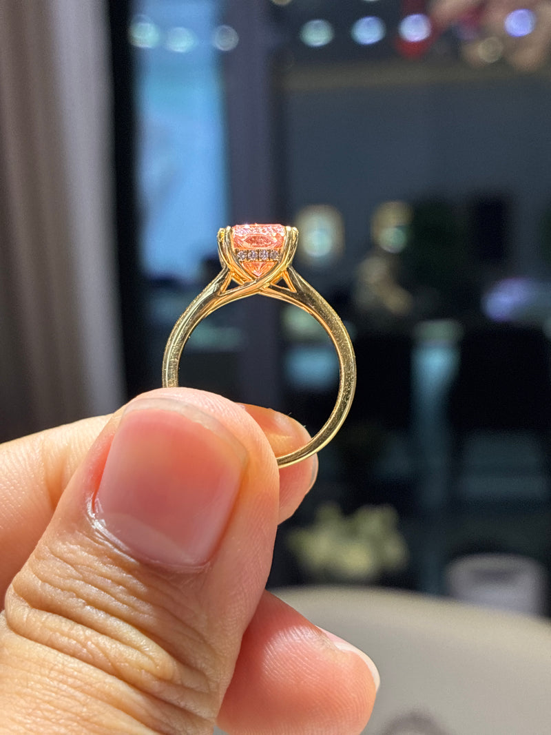 For Samsara 3ct Radiant Pink in 18k gold