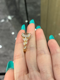 Deposit For genniesloan7 14K solid white gold, 4.09ct emerald cut E VS1 with 0.937ct marquise side stones ring