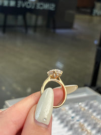 For Dnice 14K solid yellow gold 3.03ct E/VVS2 with 0.113ct hidden halo&bridge stone(ready to ship)