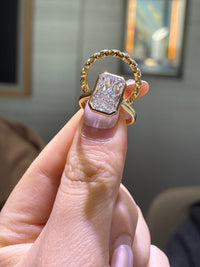 For jenna a set  bezel radiant ring 18k gold 3.54  carat D/vvs2  + band 0.985ct