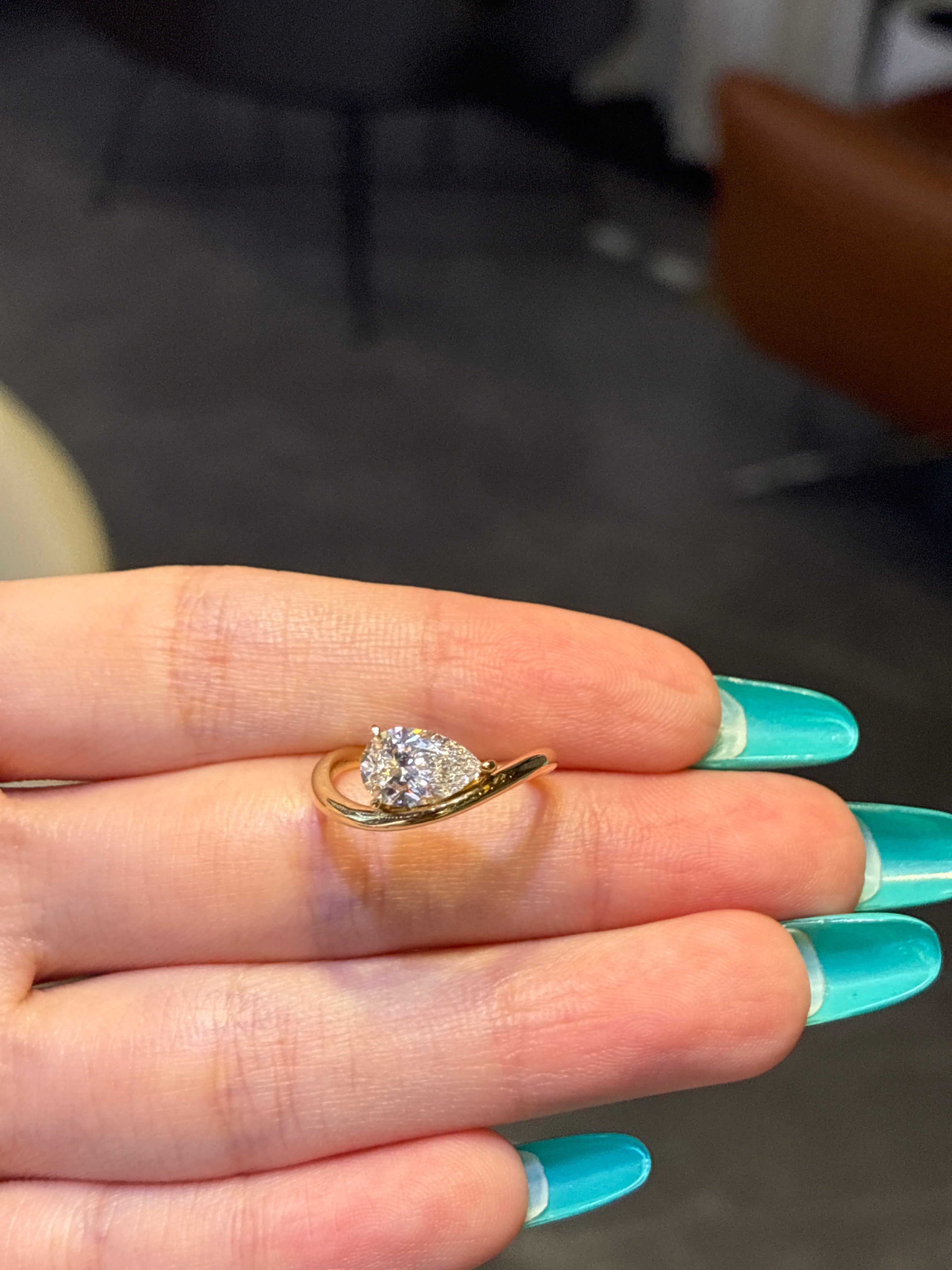 For La Bella Visage 14k golid yellow with 1carat&1.03carat fancy brown diamond pinky ring VVS2*2pcs