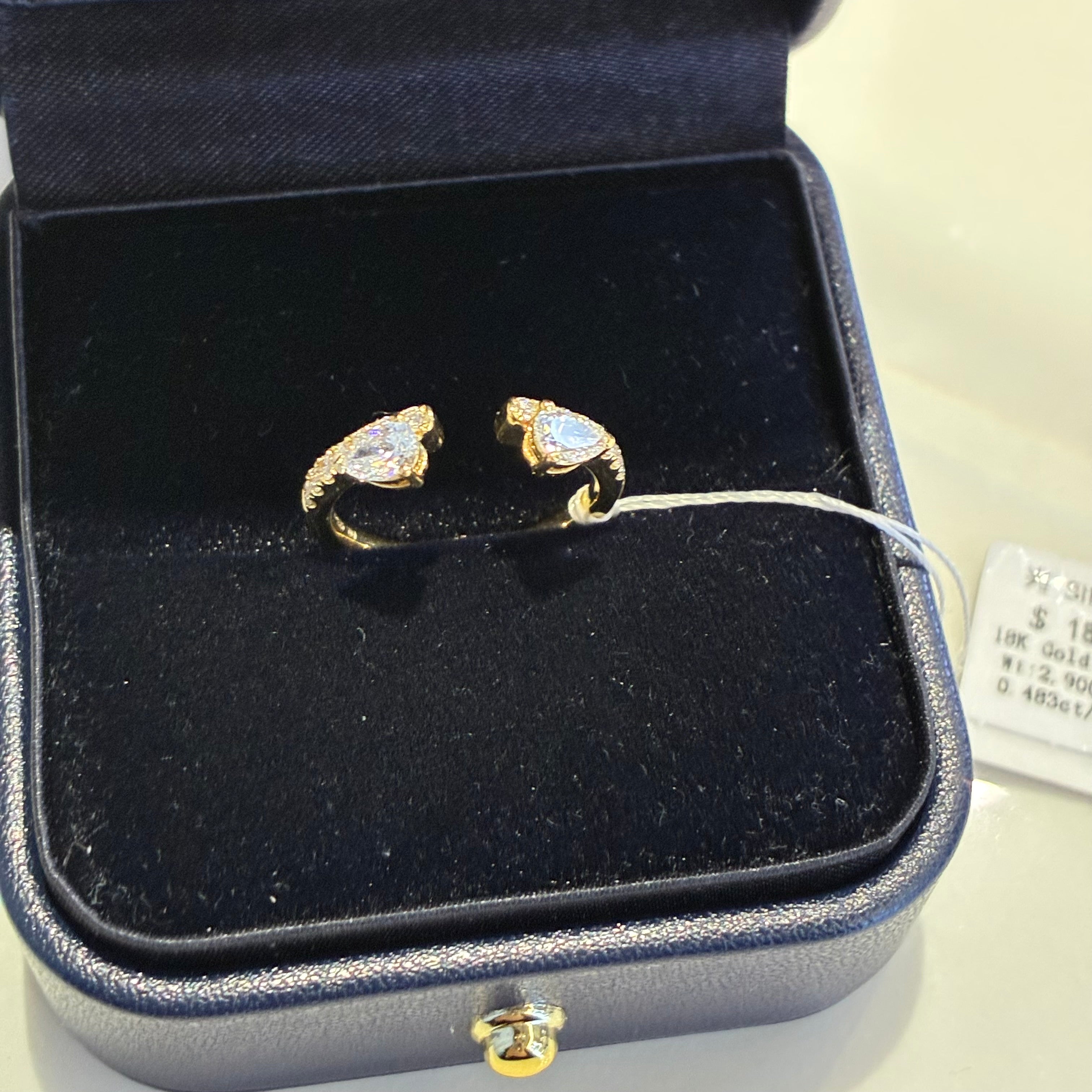 0.745 ct 18K Gold Lab-Grown Diamond Open band, D–E / VVS)