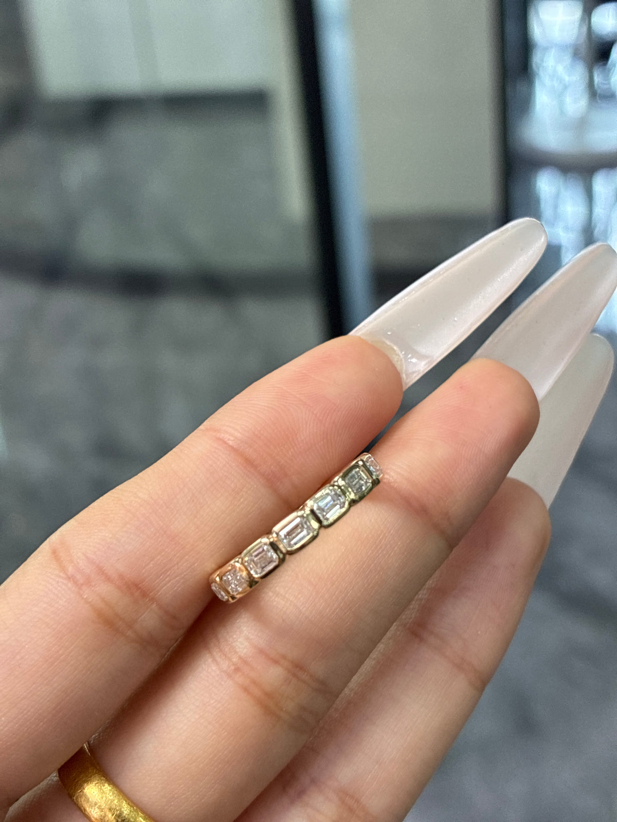Deposit for user 14k white gold, 1.452ct for 15pieces, D-E/VS,vvs, size 6