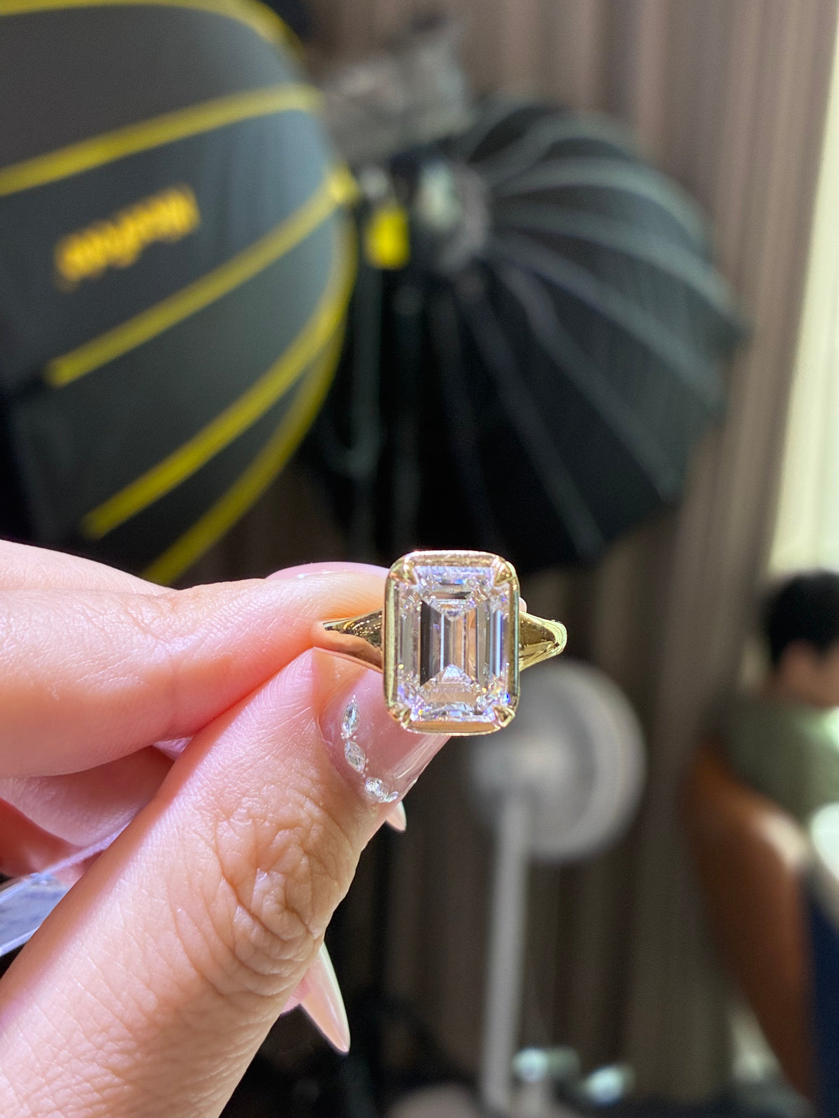 For Celeste, Deposit for 5ct Emerald Bezel ring, E/VS1
