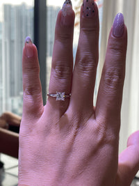 For Southern, 1ct princess cut solitaire engagement ring, D/VVS2