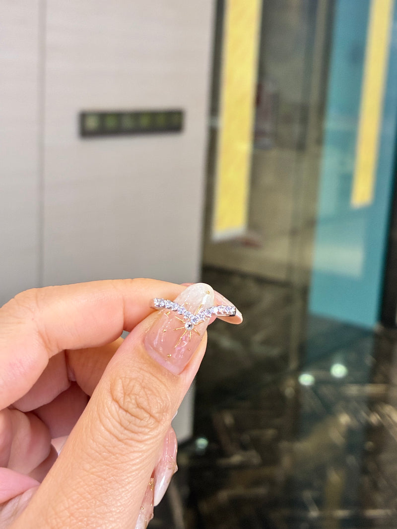For Andrea, 14k White Gold Curve Band
