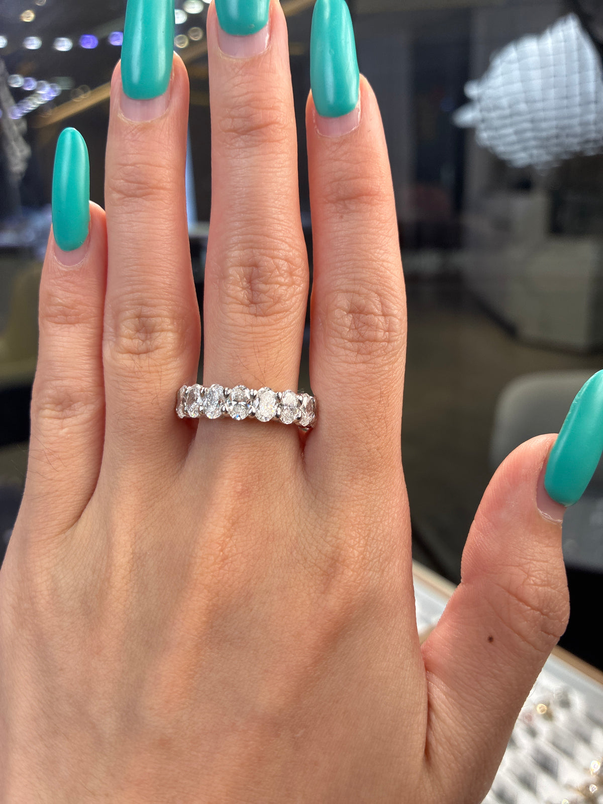 Deposit For Jacqueline 14k solid yellow oval full eternity 0.30ct each, DE/VS-VVS