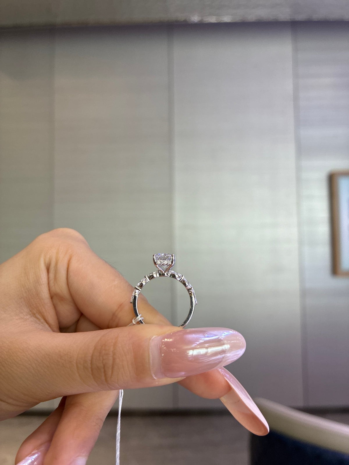 Deposit for @Stacynicolestitok, 14k white gold, 3ct main stone, around 50 points side stone, E/VVS2