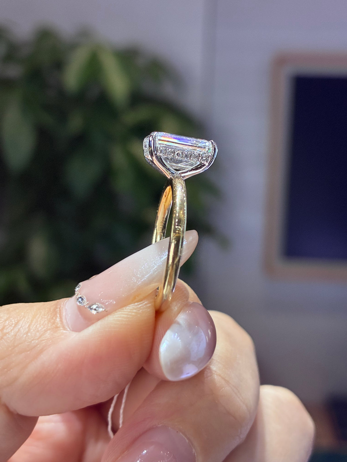 For Randy, deposit 3ct Emerald Solitaire Ring, E/VVS2,14k white gold
