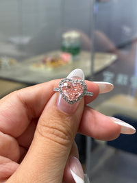 Deposit for Carmen, 2.67ct paraiba tourmaline heart ring in 14k white with0.513 side stones