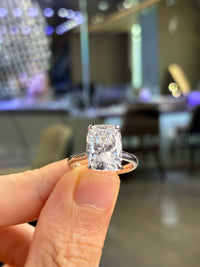 Deposit for Jammie Dennison 5.02 ct E/VVS2 with 0.186 total carats sidestone In 14k white gold