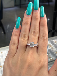 Deposit for Lila 14K solid yellow gold 1.5carat emerald D VVS2 3stone design
