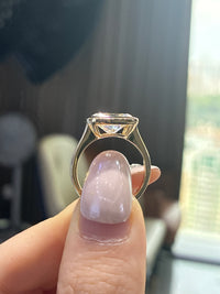 For AnDrea 14k gold E/vs1 3.02carat east west radiant cut bezel ring