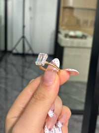 Remaining balance For lily 14k solid gold E/vvs2 with hidden halo emerald cut 3.11ct