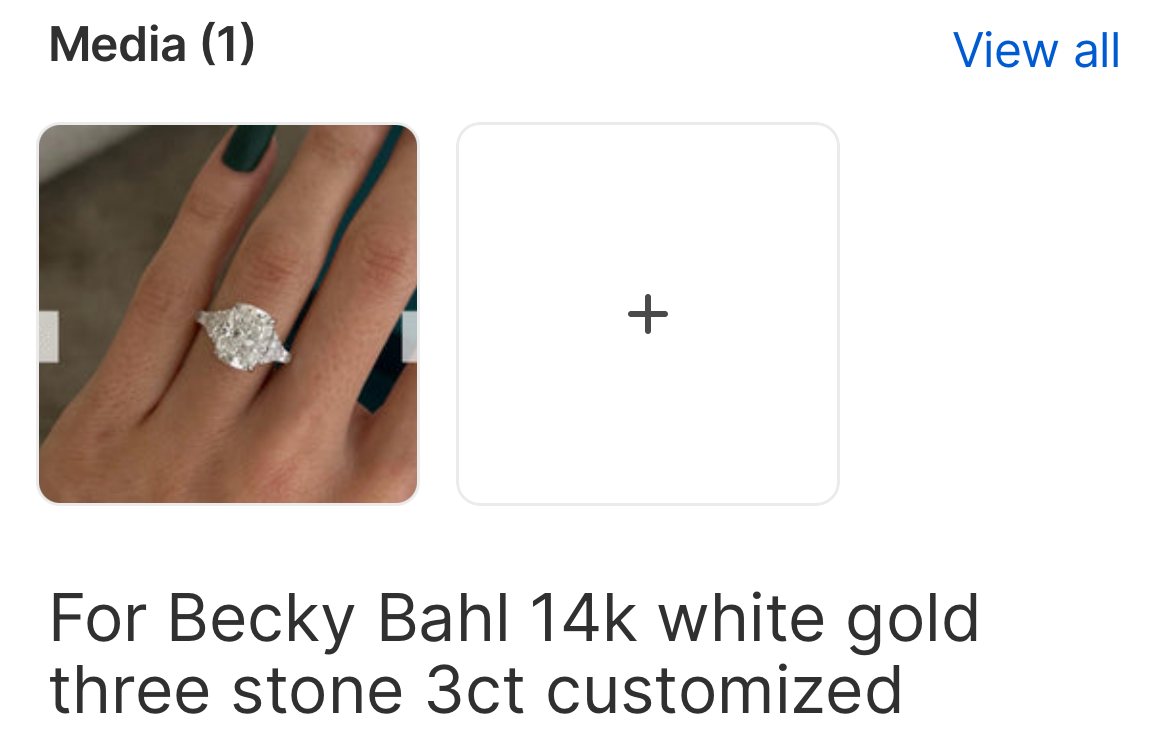 For Becky 14k white gold three stone 3ct customized