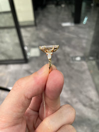 For Damian Dutch Marquise Solitaire Ring|3ct Dutch Marquise center stone|E/VS1|14K solid yellow gold|6 stones for total 0.242ct|US Size 5