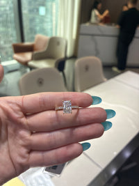 For Sydney 14k Radiant cut 2.01ct E/VS1 with side pave band ring 0.325ct
