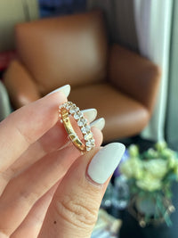 For Stephanie M 14k solid gold 1.83ct oval eternity band DE VS VVS(ready to ship)