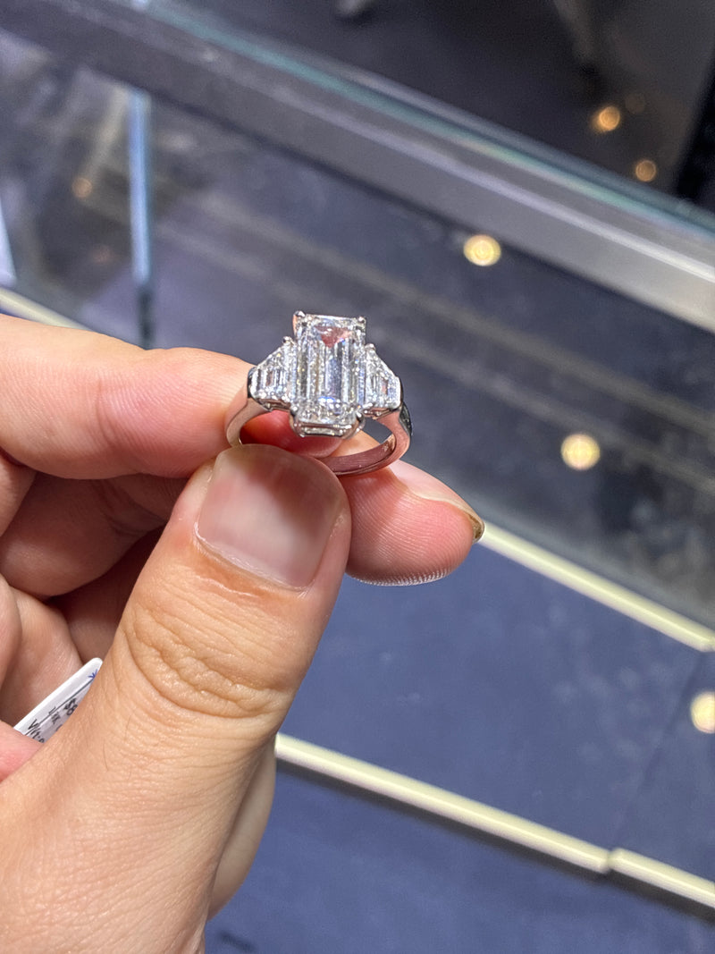 For Gypsy girl Erin,14k white gold,main stone radiant cut 5.02ct E/VVS2 side stone1.103ct