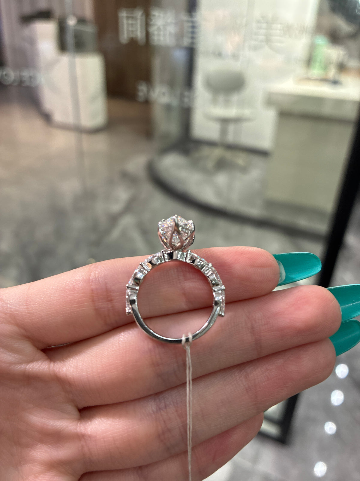 Deposit For Ruthie 14K solid white gold 4carat marquise E VVS2 with marquise band 0.914ct