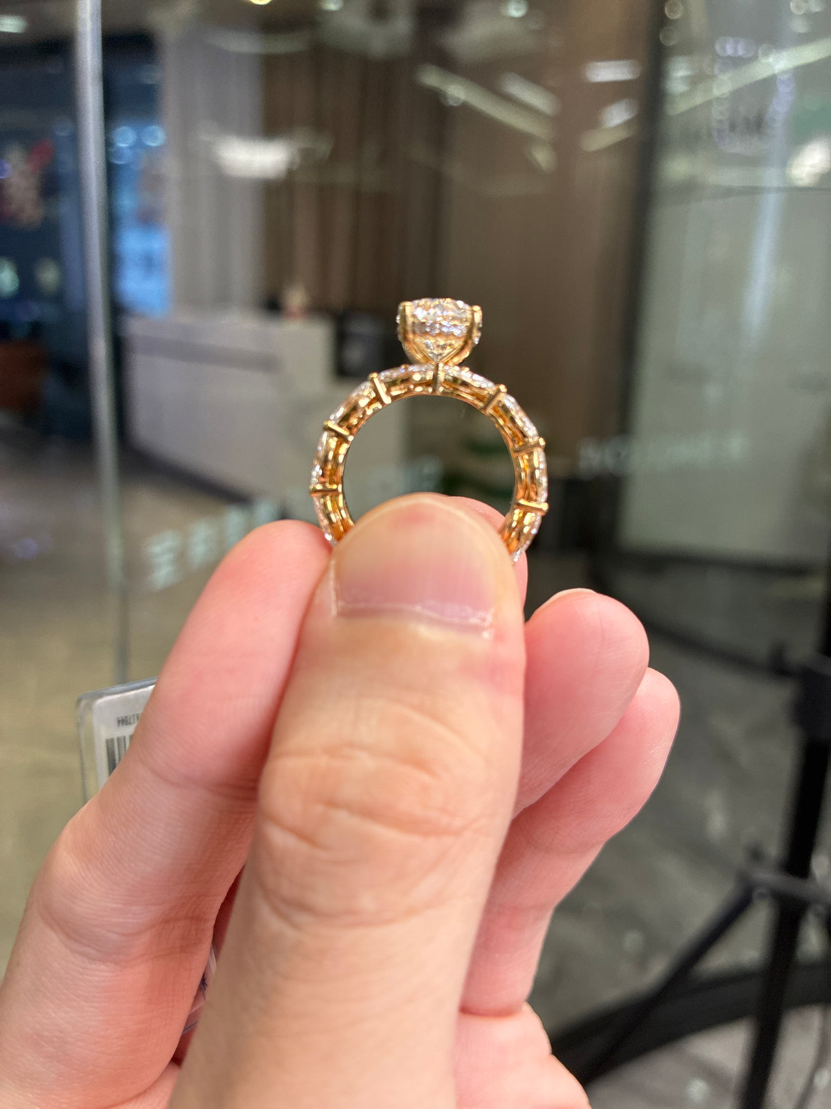 Wedding Set For Olivia Pope🌼 Oval Shape Bubble Band Solitaire Ring//18K Solid yellow gold//3.090ct Oval shape center stone//D/VVSW//22 stones for total 0.464ct// Marquise Cut Full Eternity Band Ring//18K Solid yellow gold//11 stones for total 1.730ct US6