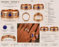 Deposit For Disha 18k rose gold ring with 6.5mm width 3/4 natural Tanzanite (AAA)/Lab grown diamond US Size 11.25