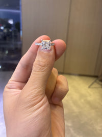 For luckyone1 3.15ct Princesses cut Size US7.5 E/VS1 18K solid white gold