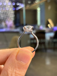 Deposit for Jammie Dennison 5.02 ct E/VVS2 with 0.186 total carats sidestone In 14k white gold