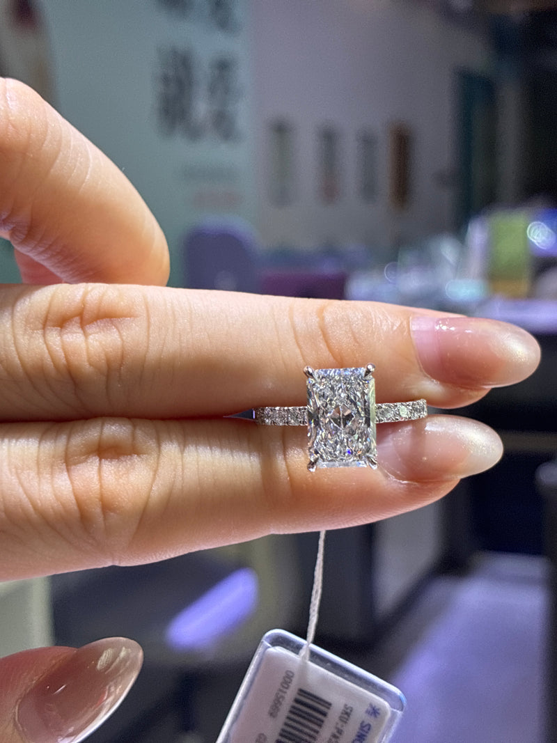 For Moniquehill0616,3.03ct radiant pave band, 14K, E/VS1