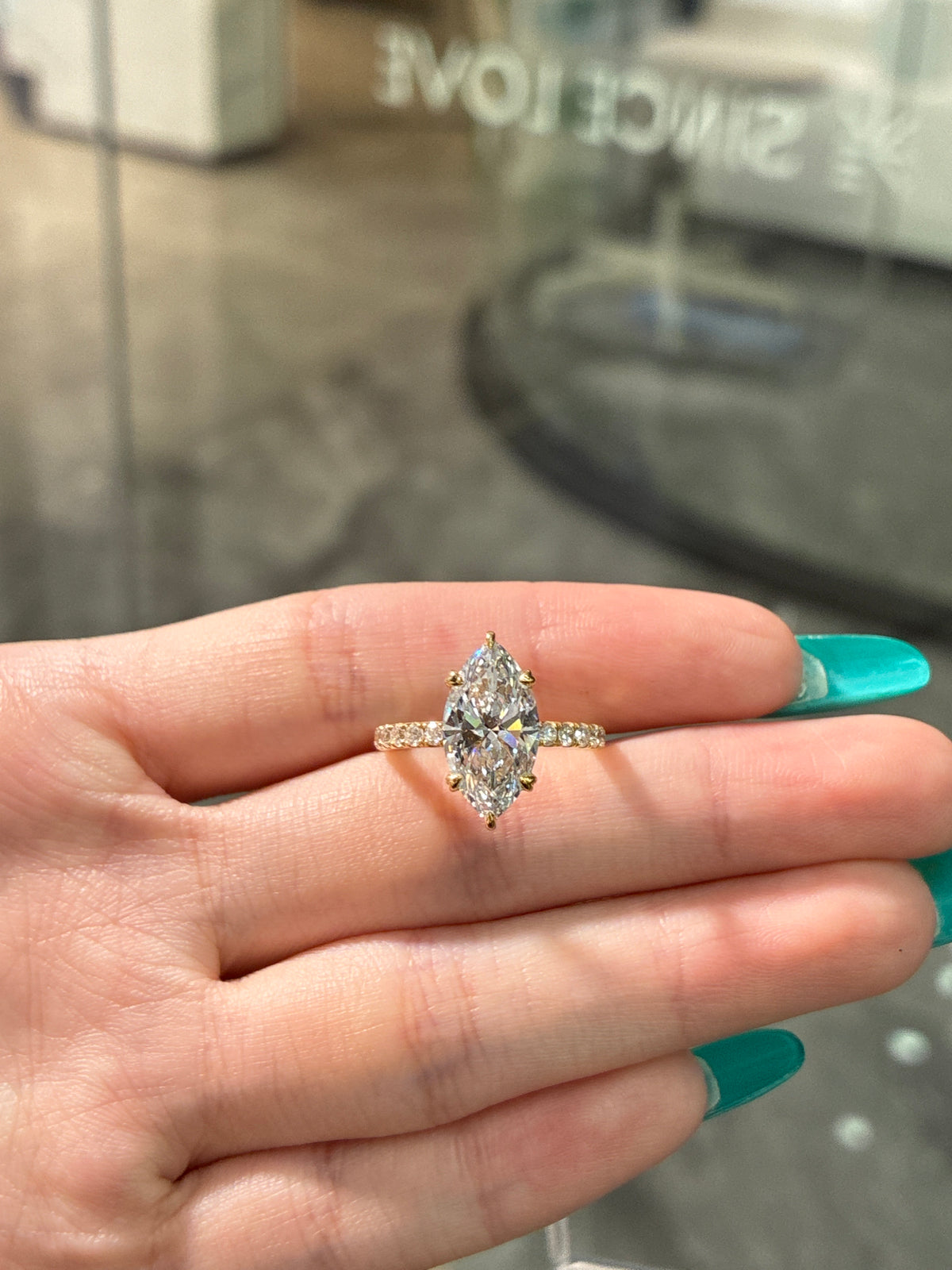 50%Deposit for Tisha 14K solid yellow gold 3.03ct E/VVS2, with 0.499ct sidestones
