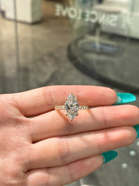 50%Deposit for Tisha 14K solid yellow gold 3.03ct E/VVS2, with 0.499ct sidestones