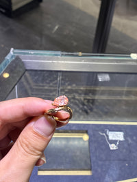 Deposit For Wagyu,main stone pair cut 2.29ct pink/VVS2 side stone 0.64ct 14k yellow gold