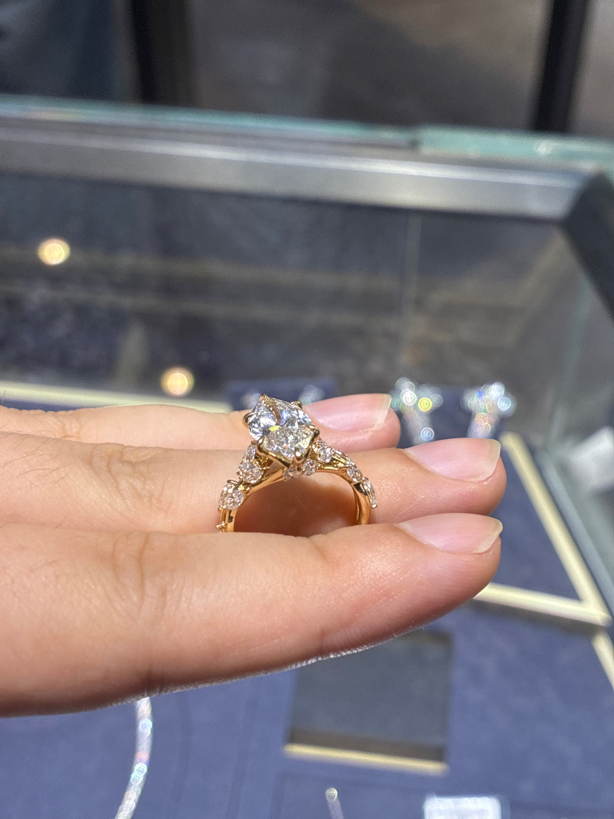 Deposit For maryam99 main stone marquise cut 4ct E/VVS side stone 1.183ct 14yellow gold customize