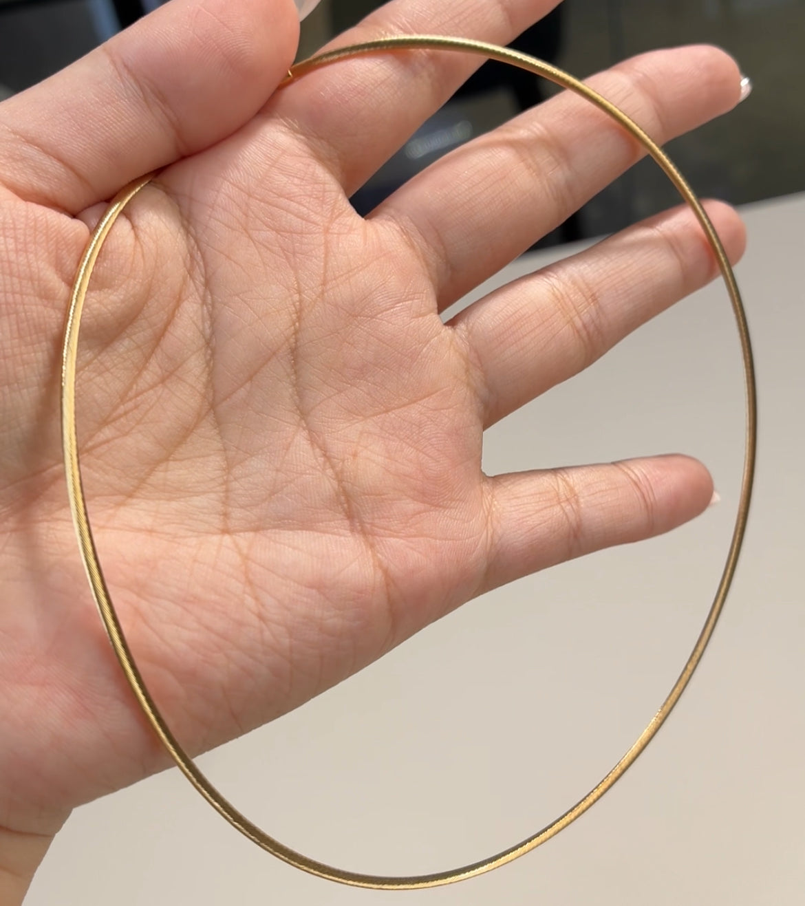 Deposit for Raquel Bosak 18k yellow gold Omega Chain, 1.3mm, 16", around 4.5g gold weight+ 1ct emerald bezel open clasp, E/VVS2