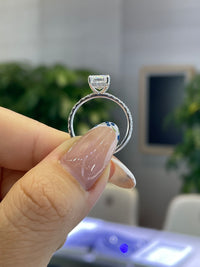 For Ashley, 2.04ct+0.422ct Emerald Solitaire with Pave Band, D/VVS2, 18k white gold
