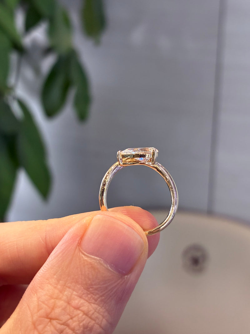 For Jenna F 1.02 carats pear float D/VVS2 14k yellow gold