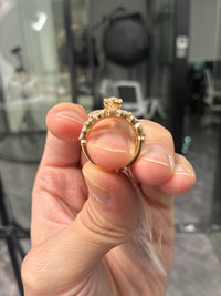 Wedding Set For Jeismary//Solitaire: 18K solid yellow gold//1.71ct Marquise Cut center stone//D/VS1+Band//14K solid yellow gold//7 stones for total 0.624ct US Size 6