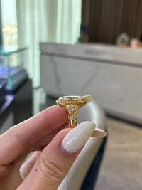 Deposit for keyboard 14K solid yellow gold antique setting for a 3.8ct oval